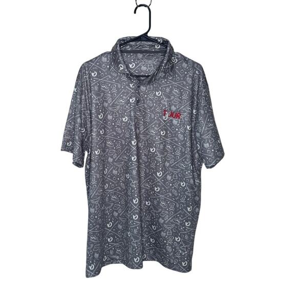 Men's Barstool Golf Gray TOUR Championship Printed Polo XL - Picture 2 of 6